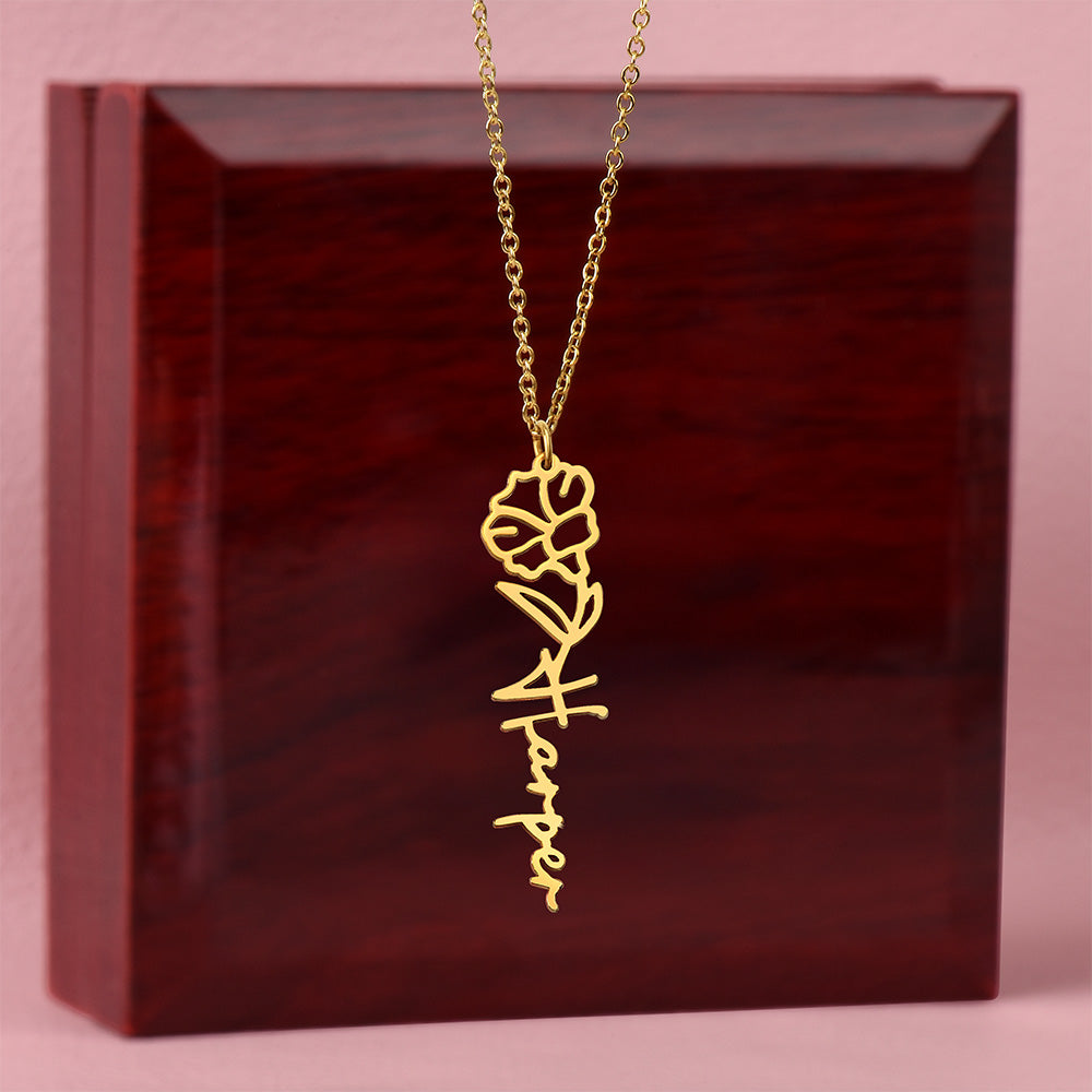 FELIX necklace Name flowers